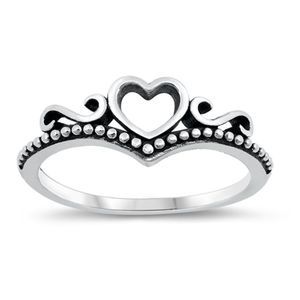 Sterling Silver Heart Band Ring